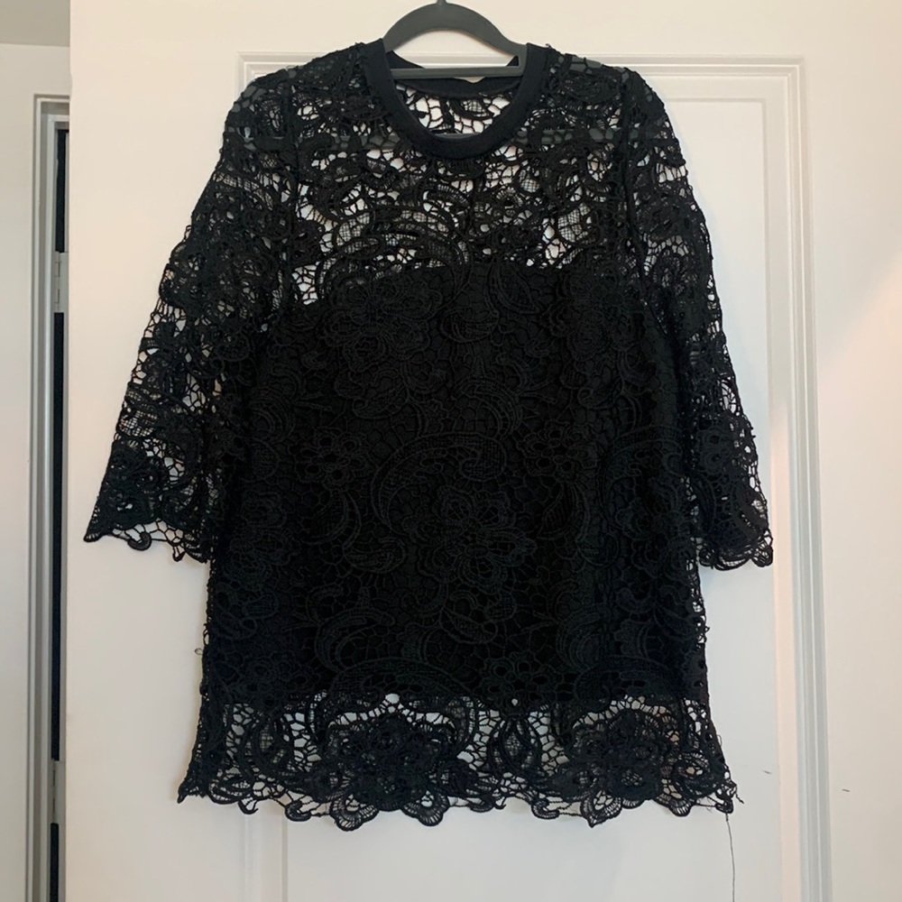 Zara Black Lace Blouse